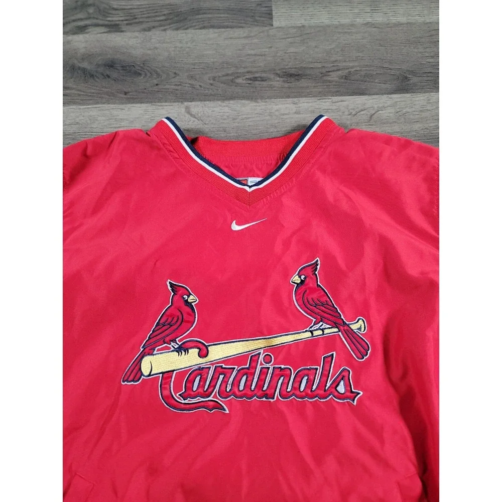 Nike St Louis Cardinals Windbreaker Jacket Boys Small Center Swoosh MLB Vintage